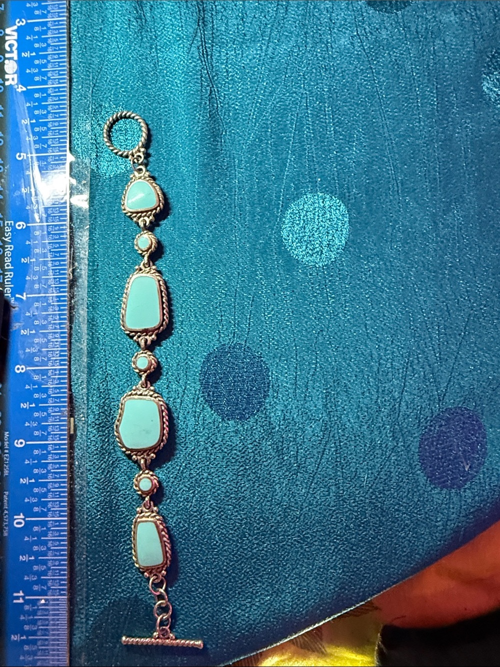 Sterling silver Bracelet with Turquoise Inlay - Women Jewelry - Picture 4 of 4